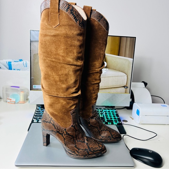 Wonders Repite Marron Vemesis Camel Dream leather Knee length Boots women eu 37 - Picture 12 of 14